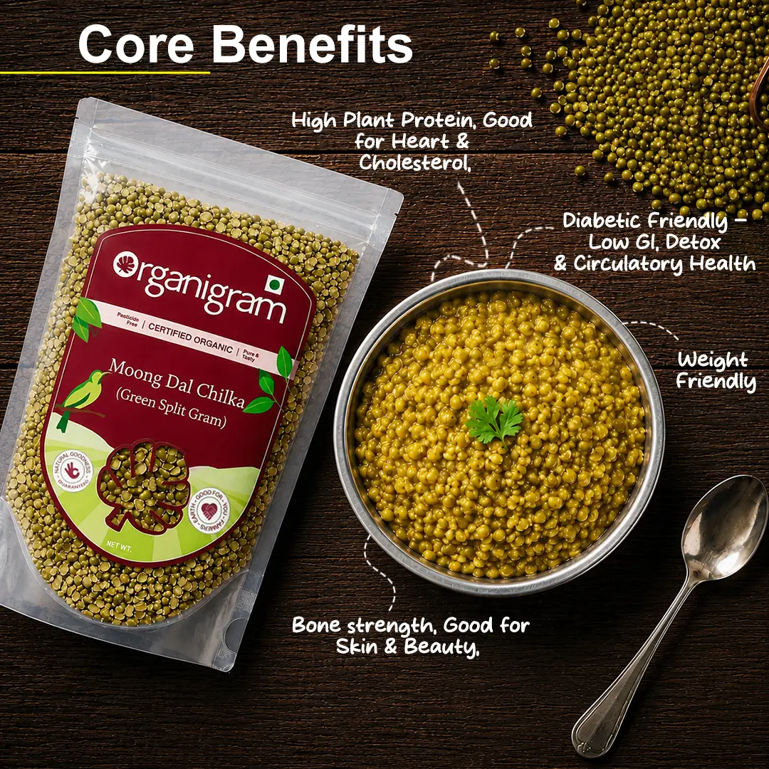Organic Moong Dal Chilka/Green Split Gram - Image 2