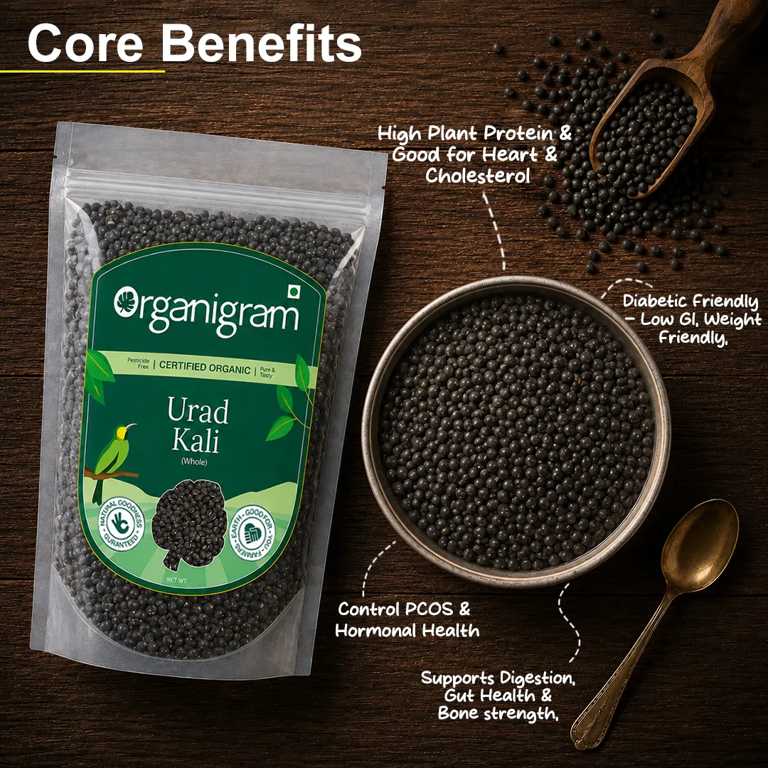 Organic Urad Kali/Black Gram Whole - Image 2