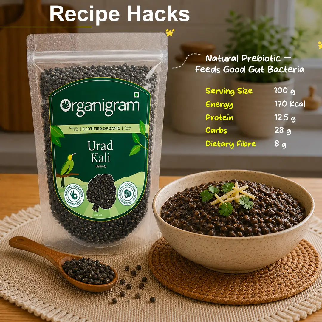 Organic Urad Kali/Black Gram Whole - Image 6