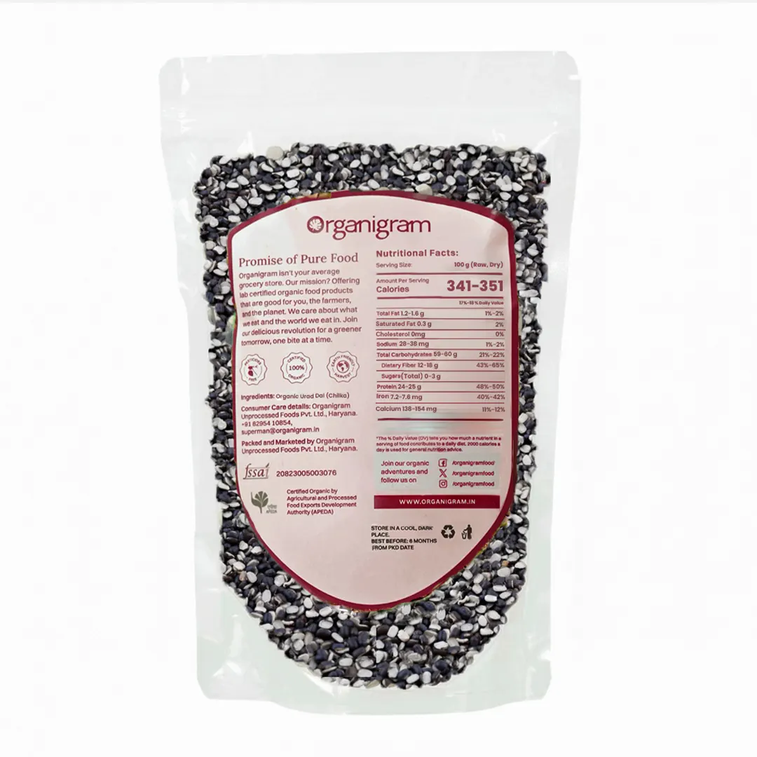 Organic Urad Dal (Chilka)/Black Gram Split (With Skin) - Image 7